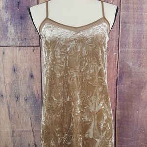 Kensie Velvet Taupe Shear Trim Sheath Slip Dress